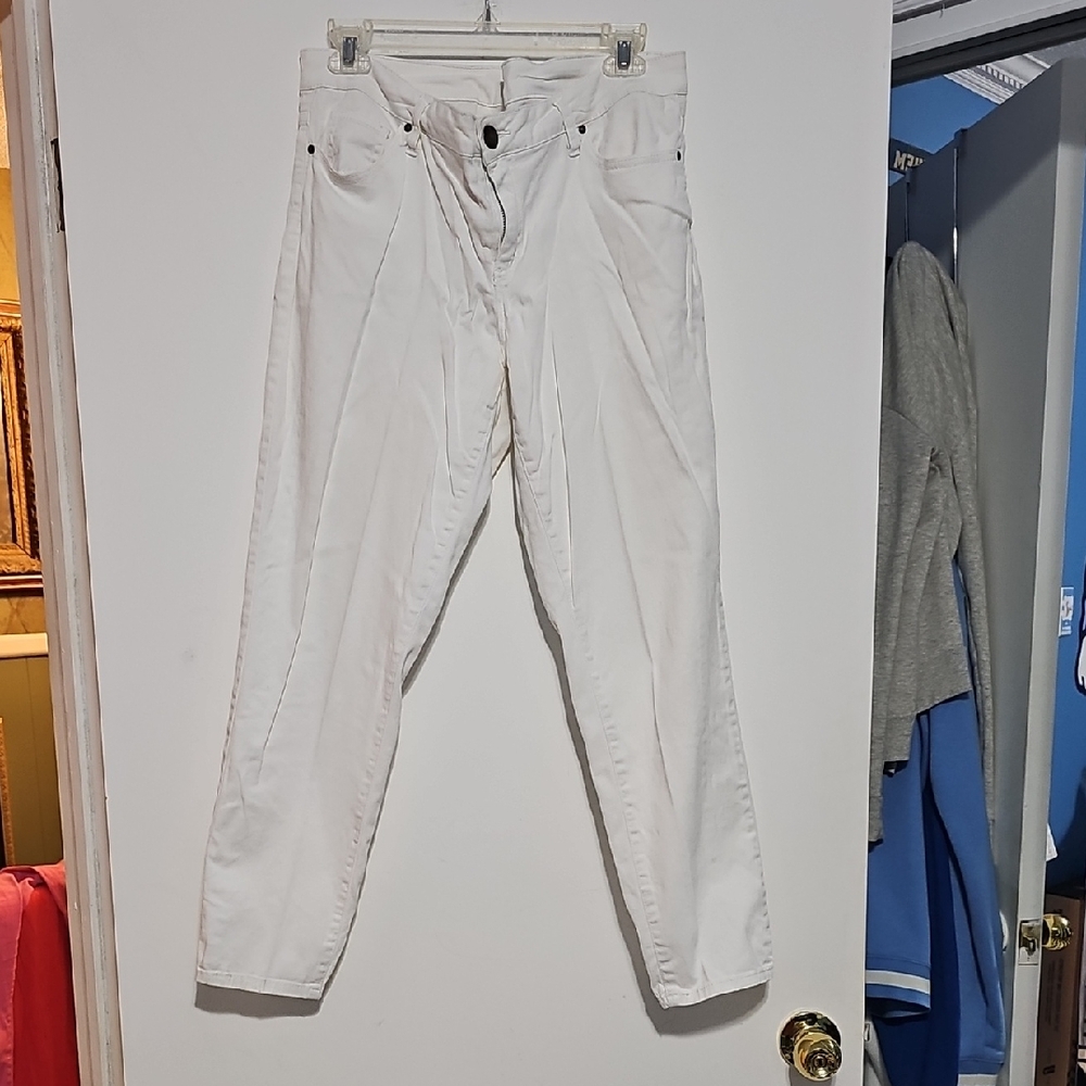 Crown & Ivy Off White Straight Legged Pants Sz 10 Work School Beach Resort
